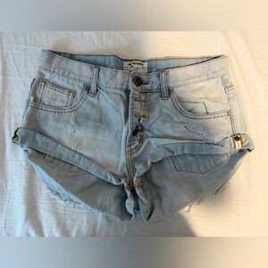 One Teaspoon Light Blue Jean Shorts
